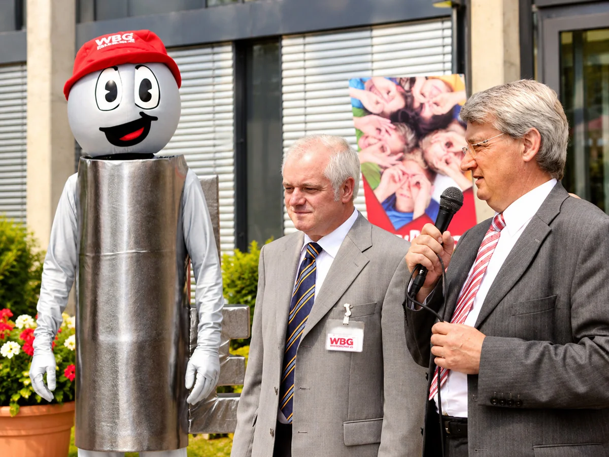 Walking Act Kostüm - Maskottchen Dietrich beim Tag der offenen Tür
